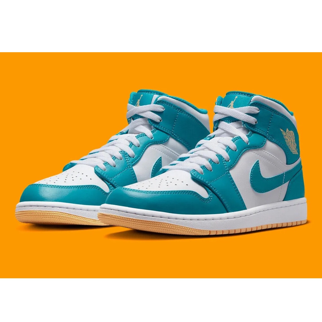 Nike Air Jordan 1 Mid Shoes "Aquatone" Celestial Blue Dq8426-400 Mens Size 12